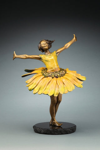 Daisy Dance - Bronze Sculpture by artist Phyllis Mantik deQuevedo